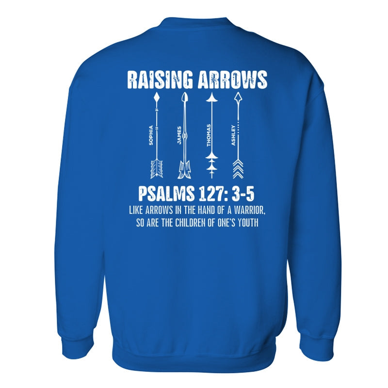 Raising Arrows Custom Kids Names - Personalized Shirt - Father's Day Gift For Christian Dad