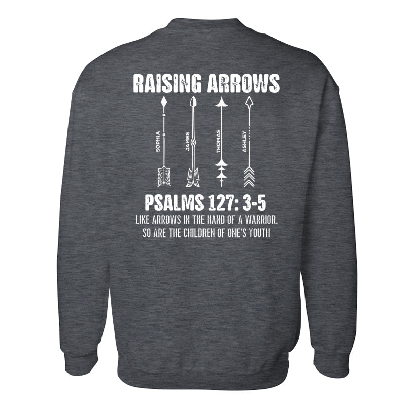 Raising Arrows Custom Kids Names - Personalized Shirt - Father's Day Gift For Christian Dad