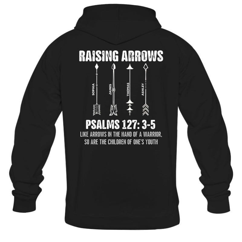 Raising Arrows Custom Kids Names - Personalized Shirt - Father's Day Gift For Christian Dad