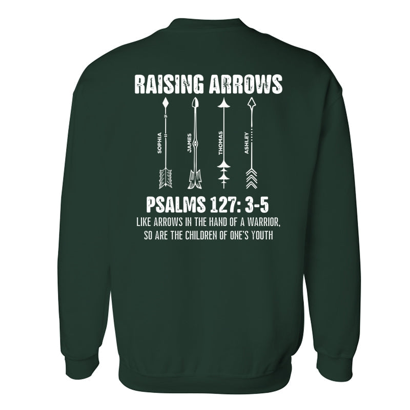 Raising Arrows Custom Kids Names - Personalized Shirt - Father's Day Gift For Christian Dad