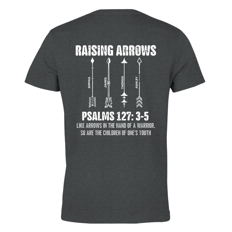 Raising Arrows Custom Kids Names - Personalized Shirt - Father's Day Gift For Christian Dad