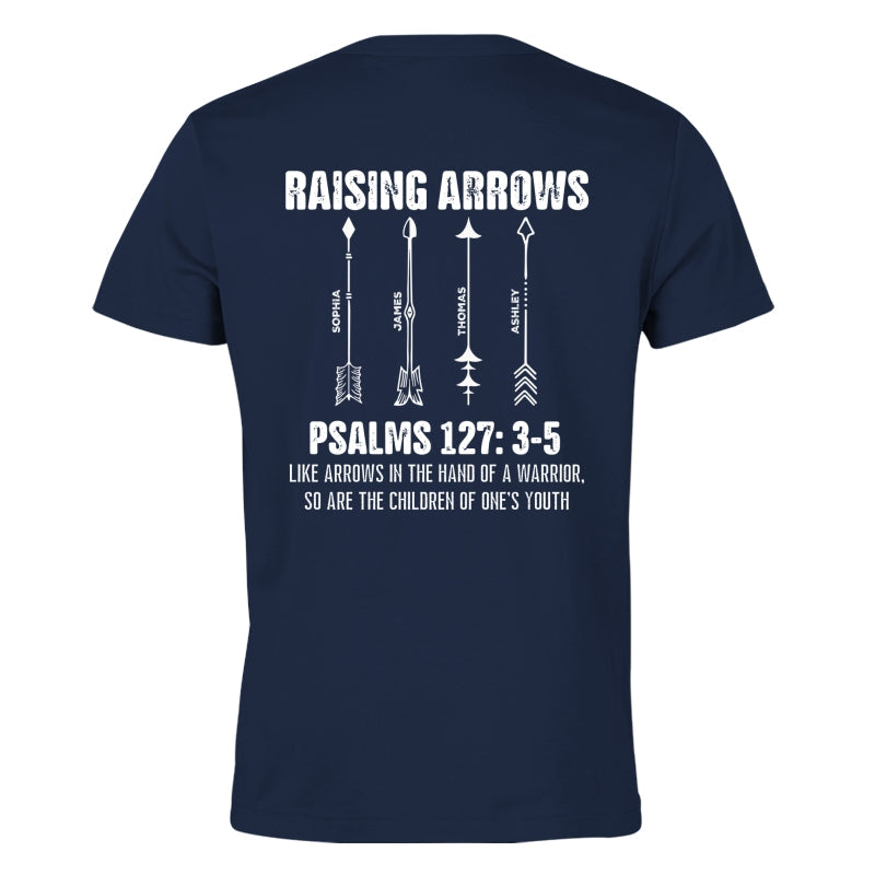 Raising Arrows Custom Kids Names - Personalized Shirt - Father's Day Gift For Christian Dad