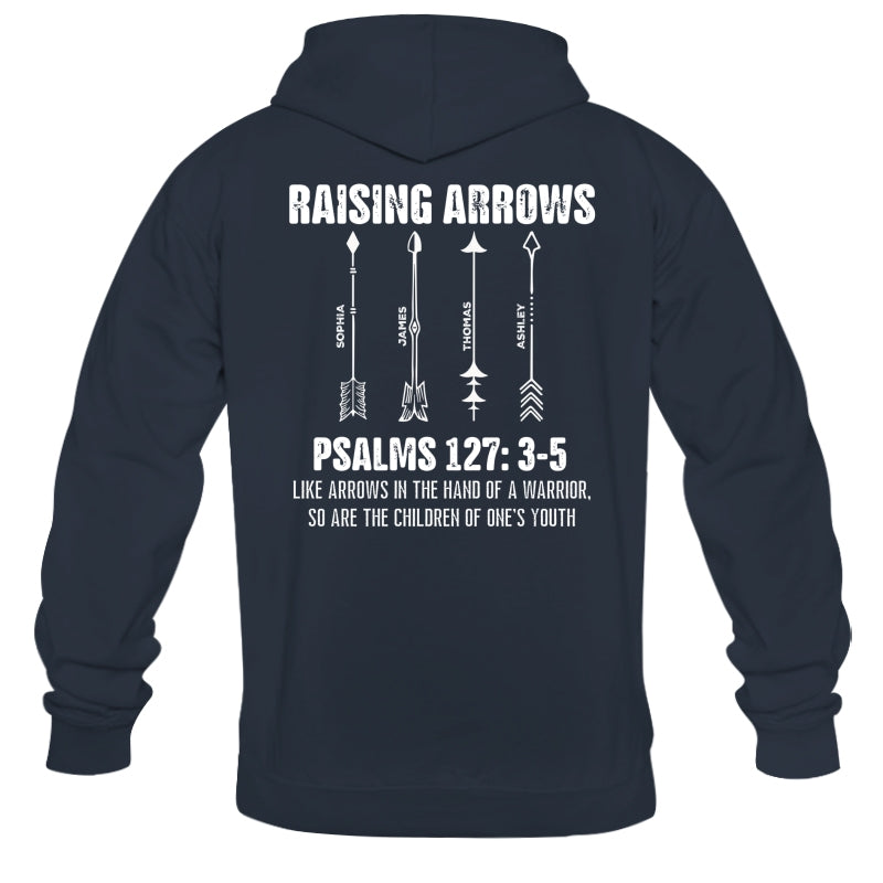 Raising Arrows Custom Kids Names - Personalized Shirt - Father's Day Gift For Christian Dad