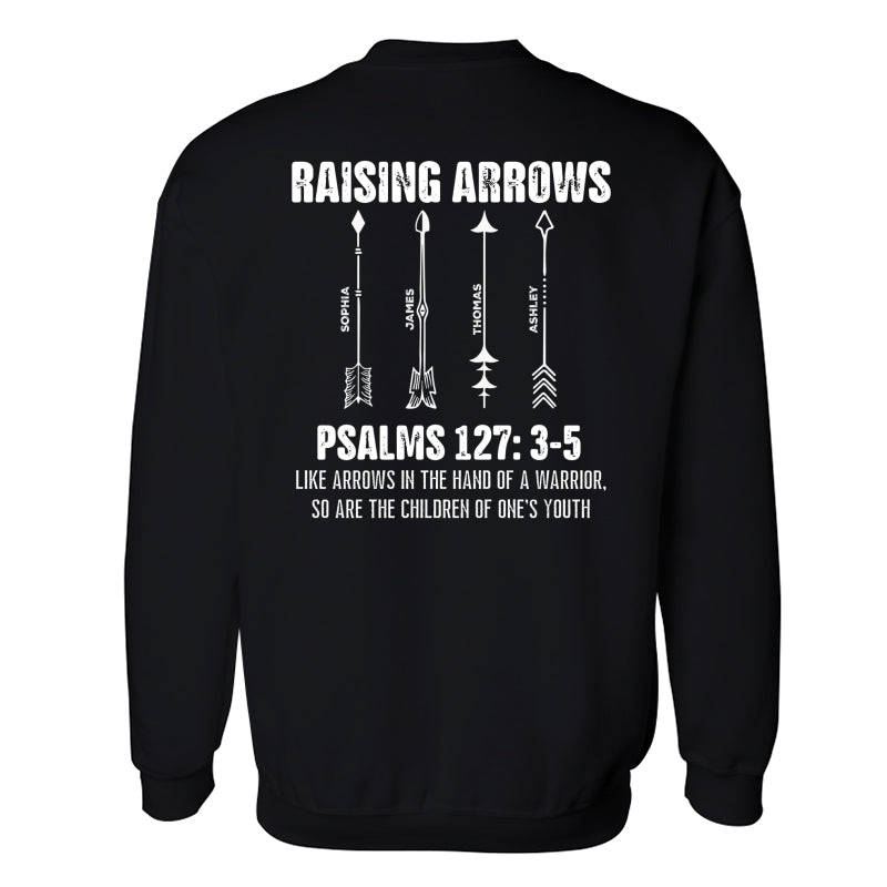 Raising Arrows Custom Kids Names - Personalized Shirt - Father's Day Gift For Christian Dad