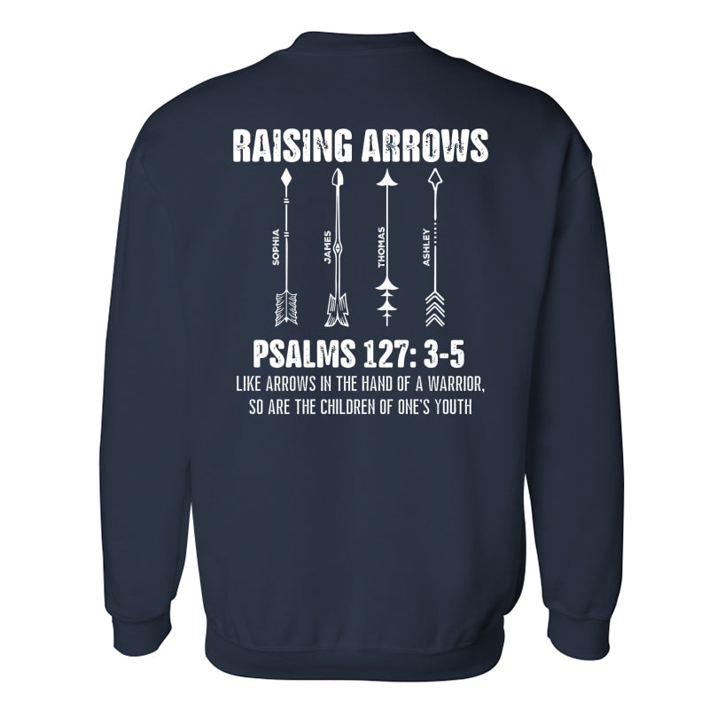 Raising Arrows Custom Kids Names - Personalized Shirt - Father's Day Gift For Christian Dad