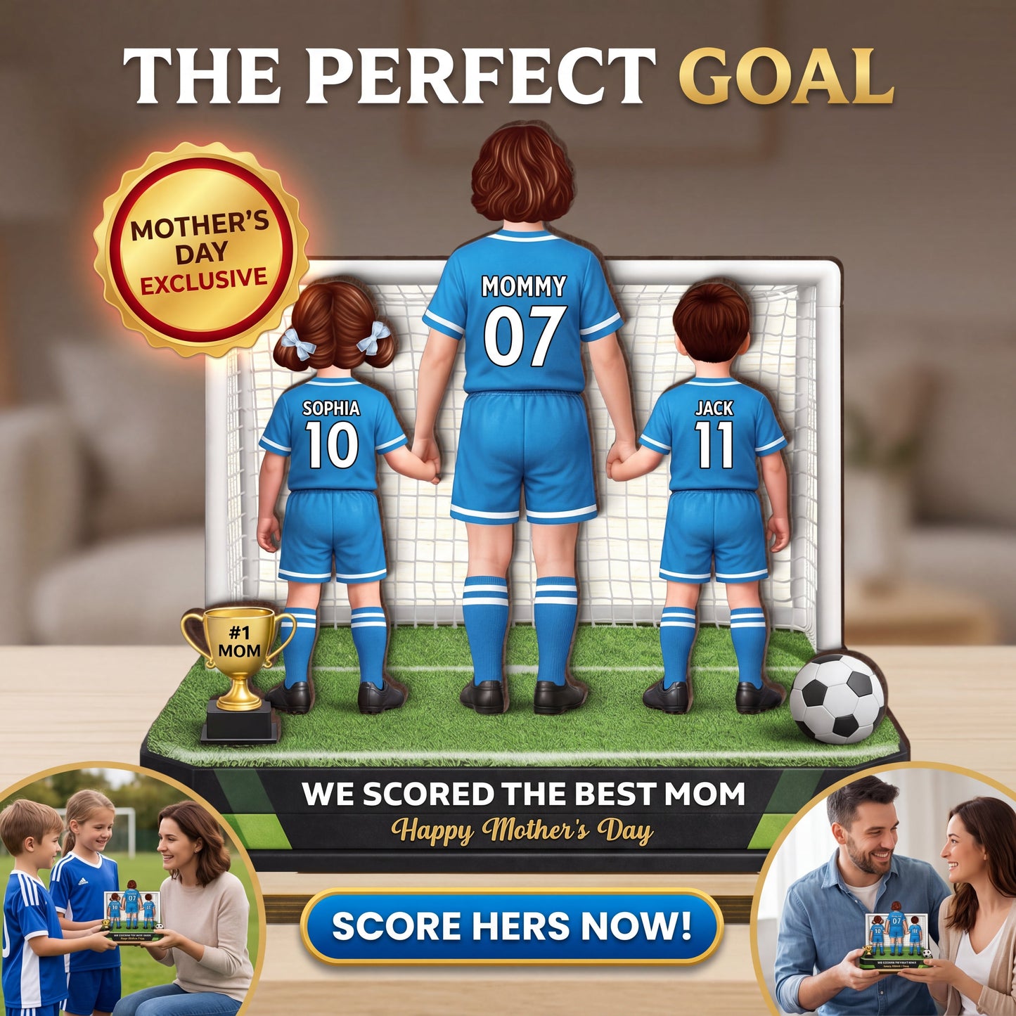 We Scored The Best Mom Soccer - Personalized 2-Layered Wooden Plaque - Mother's Day Gift For Soccer Mom