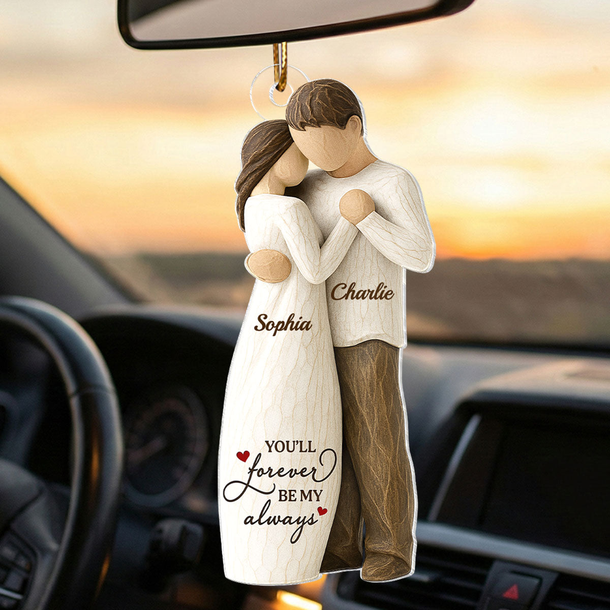 You Will Forever Be My Always Wooden Figurine - Personalized Acrylic Ornament - Heartwarming Gift For Him, For Her, For Couple