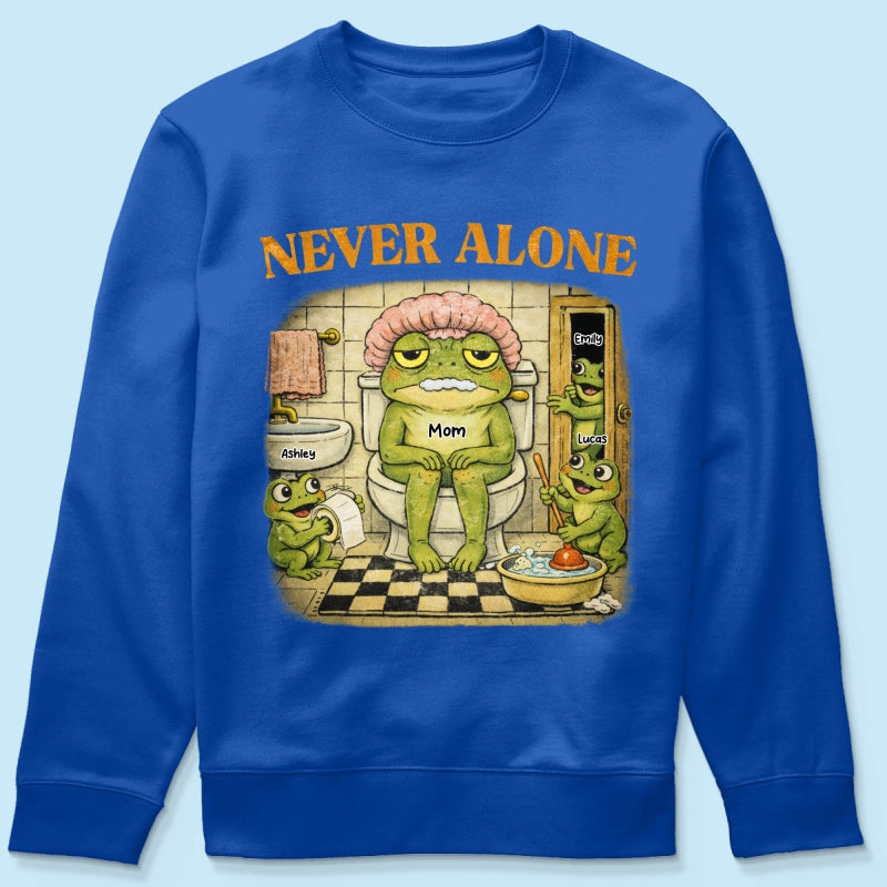 Never Alone Retro Frog - Personalized Shirt - Funny Mother's Day Gift for Mom, Wife, Mom Humor