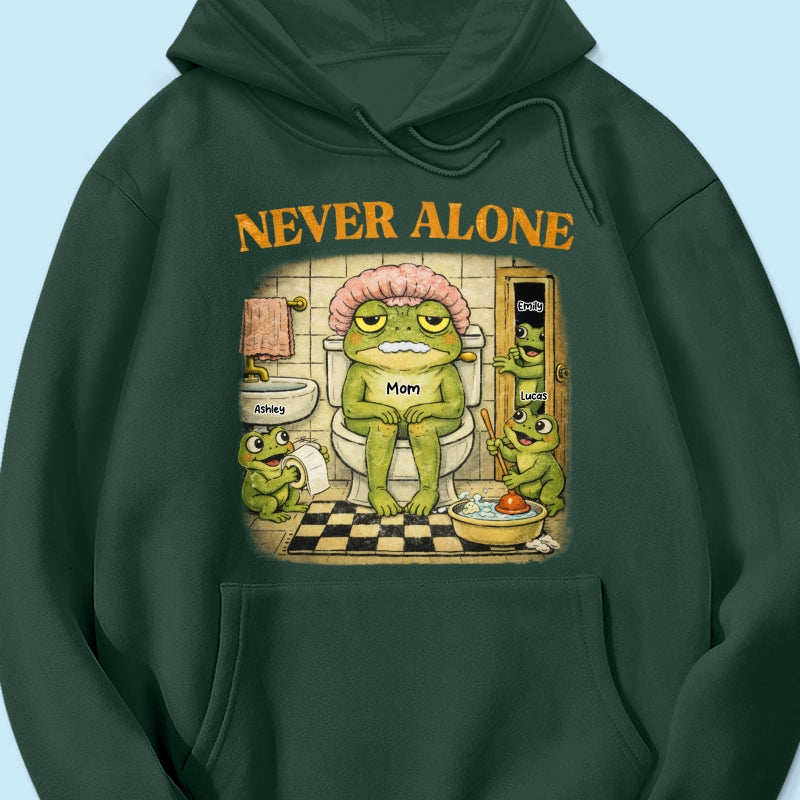 Never Alone Retro Frog - Personalized Shirt - Funny Mother's Day Gift for Mom, Wife, Mom Humor