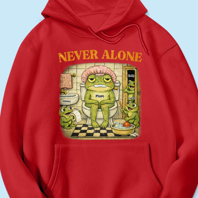 Never Alone Retro Frog - Personalized Shirt - Funny Mother's Day Gift for Mom, Wife, Mom Humor