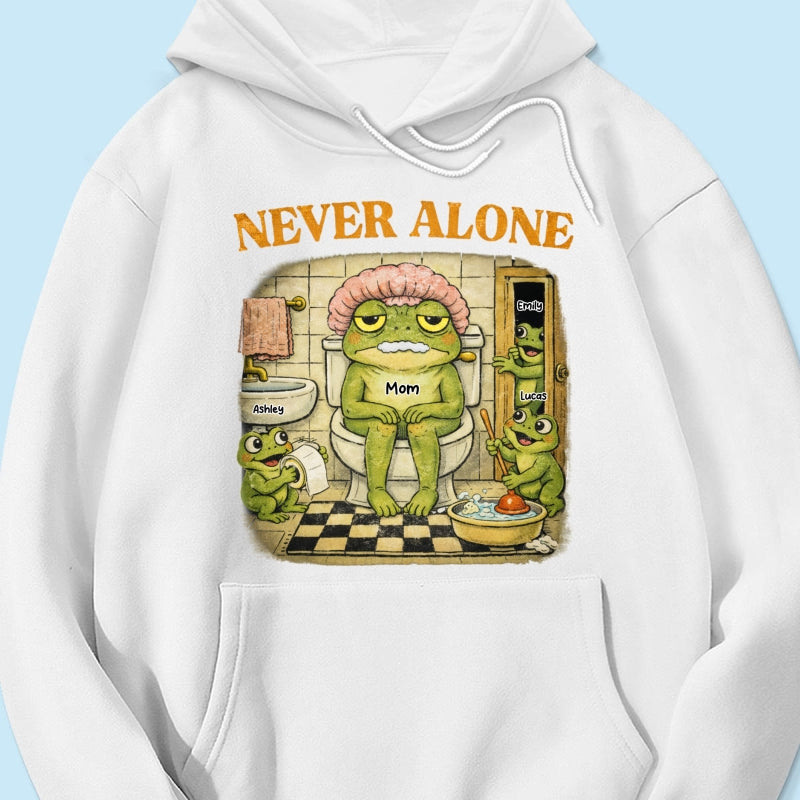 Never Alone Retro Frog - Personalized Shirt - Funny Mother's Day Gift for Mom, Wife, Mom Humor