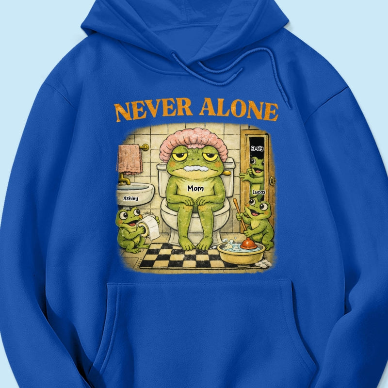 Never Alone Retro Frog - Personalized Shirt - Funny Mother's Day Gift for Mom, Wife, Mom Humor