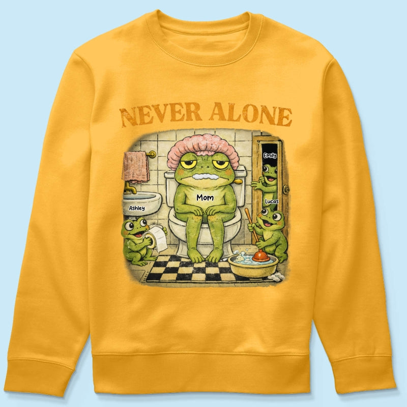 Never Alone Retro Frog - Personalized Shirt - Funny Mother's Day Gift for Mom, Wife, Mom Humor