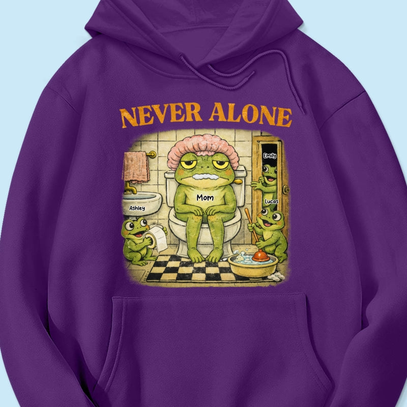 Never Alone Retro Frog - Personalized Shirt - Funny Mother's Day Gift for Mom, Wife, Mom Humor
