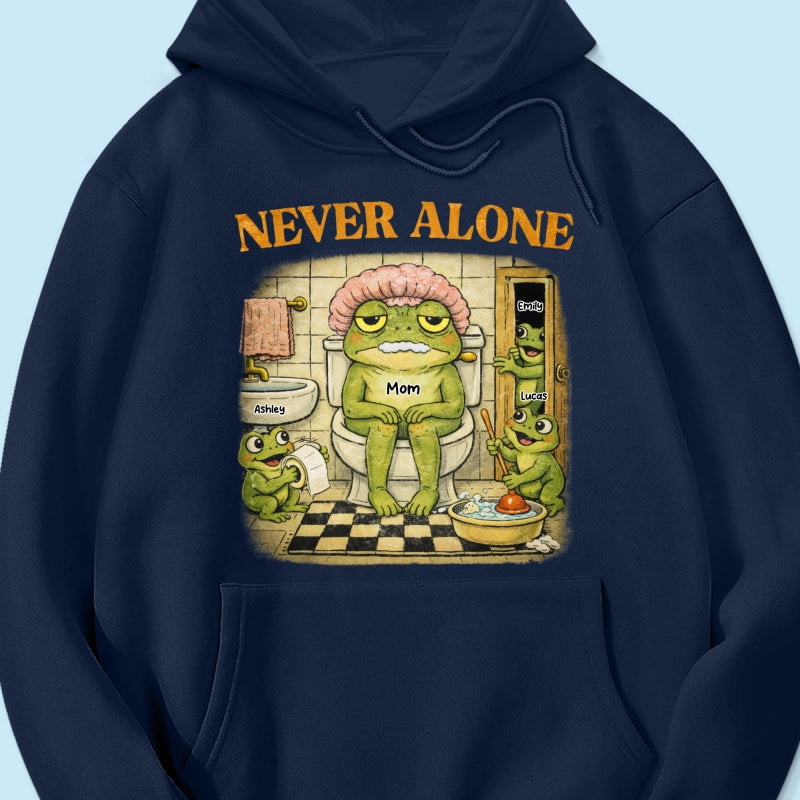 Never Alone Retro Frog - Personalized Shirt - Funny Mother's Day Gift for Mom, Wife, Mom Humor