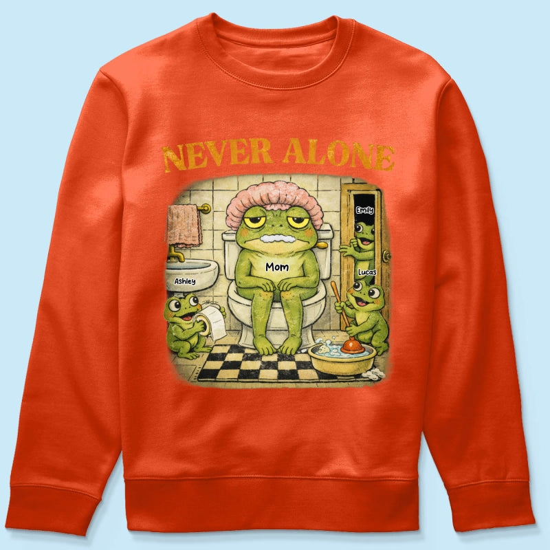 Never Alone Retro Frog - Personalized Shirt - Funny Mother's Day Gift for Mom, Wife, Mom Humor