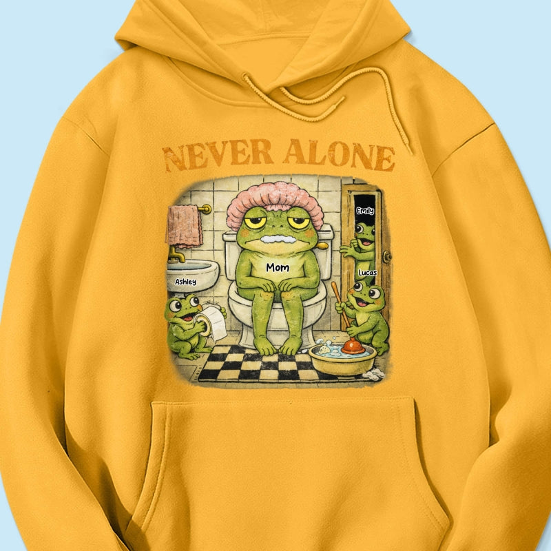 Never Alone Retro Frog - Personalized Shirt - Funny Mother's Day Gift for Mom, Wife, Mom Humor
