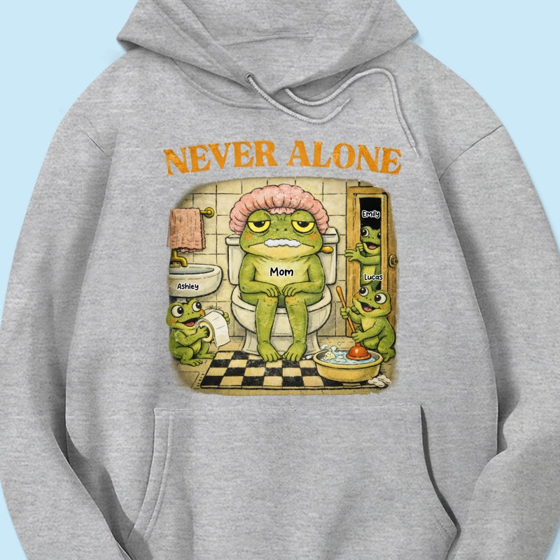 Never Alone Retro Frog - Personalized Shirt - Funny Mother's Day Gift for Mom, Wife, Mom Humor