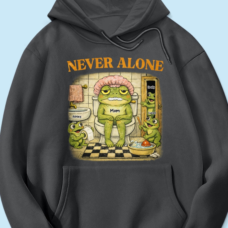 Never Alone Retro Frog - Personalized Shirt - Funny Mother's Day Gift for Mom, Wife, Mom Humor