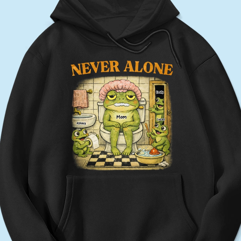 Never Alone Retro Frog - Personalized Shirt - Funny Mother's Day Gift for Mom, Wife, Mom Humor