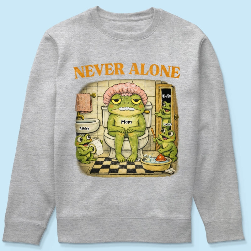 Never Alone Retro Frog - Personalized Shirt - Funny Mother's Day Gift for Mom, Wife, Mom Humor