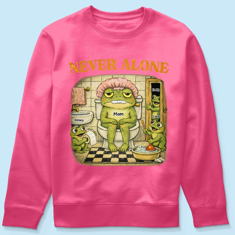 Never Alone Retro Frog - Personalized Shirt - Funny Mother's Day Gift for Mom, Wife, Mom Humor