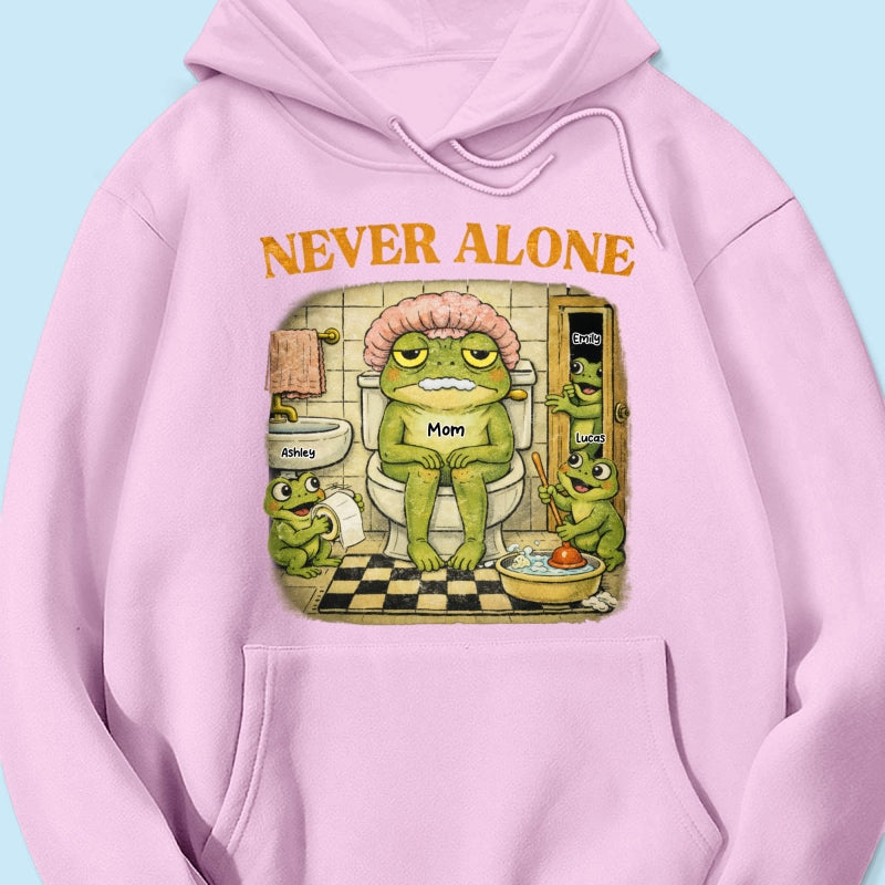 Never Alone Retro Frog - Personalized Shirt - Funny Mother's Day Gift for Mom, Wife, Mom Humor