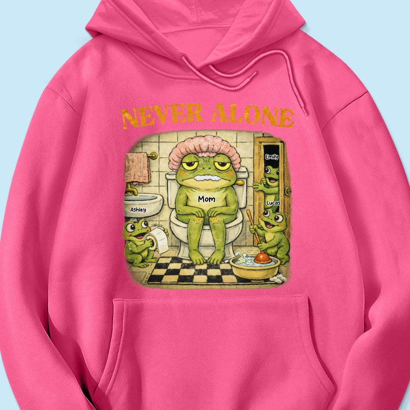 Never Alone Retro Frog - Personalized Shirt - Funny Mother's Day Gift for Mom, Wife, Mom Humor