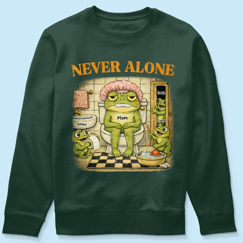 Never Alone Retro Frog - Personalized Shirt - Funny Mother's Day Gift for Mom, Wife, Mom Humor