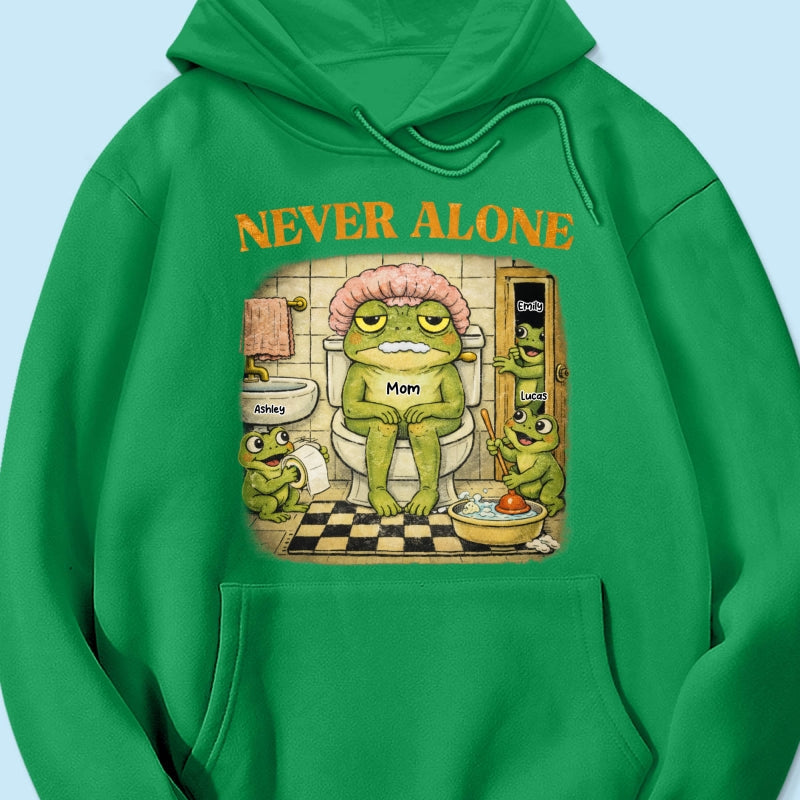 Never Alone Retro Frog - Personalized Shirt - Funny Mother's Day Gift for Mom, Wife, Mom Humor