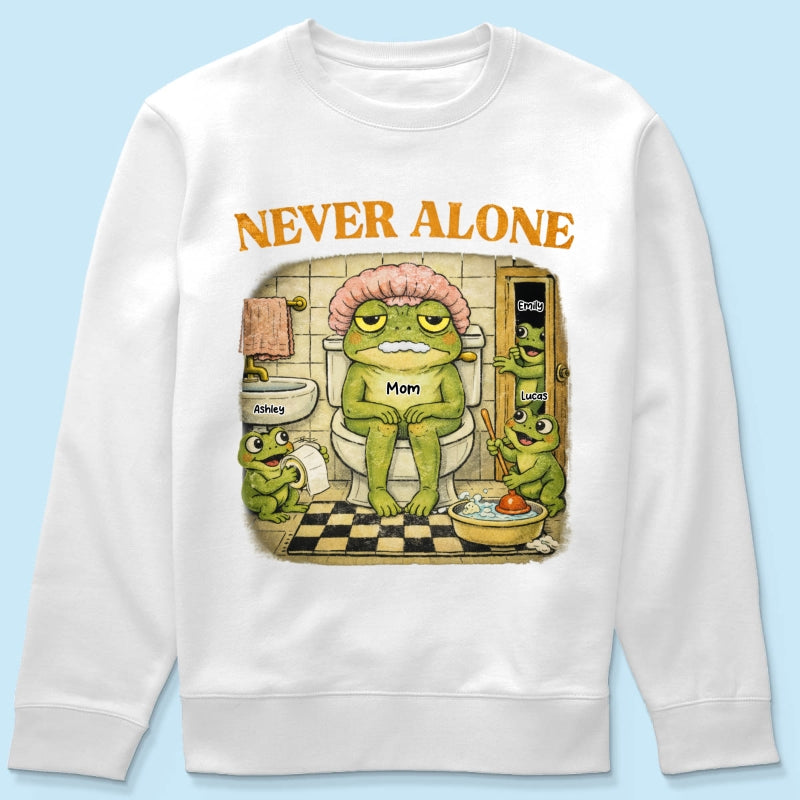 Never Alone Retro Frog - Personalized Shirt - Funny Mother's Day Gift for Mom, Wife, Mom Humor