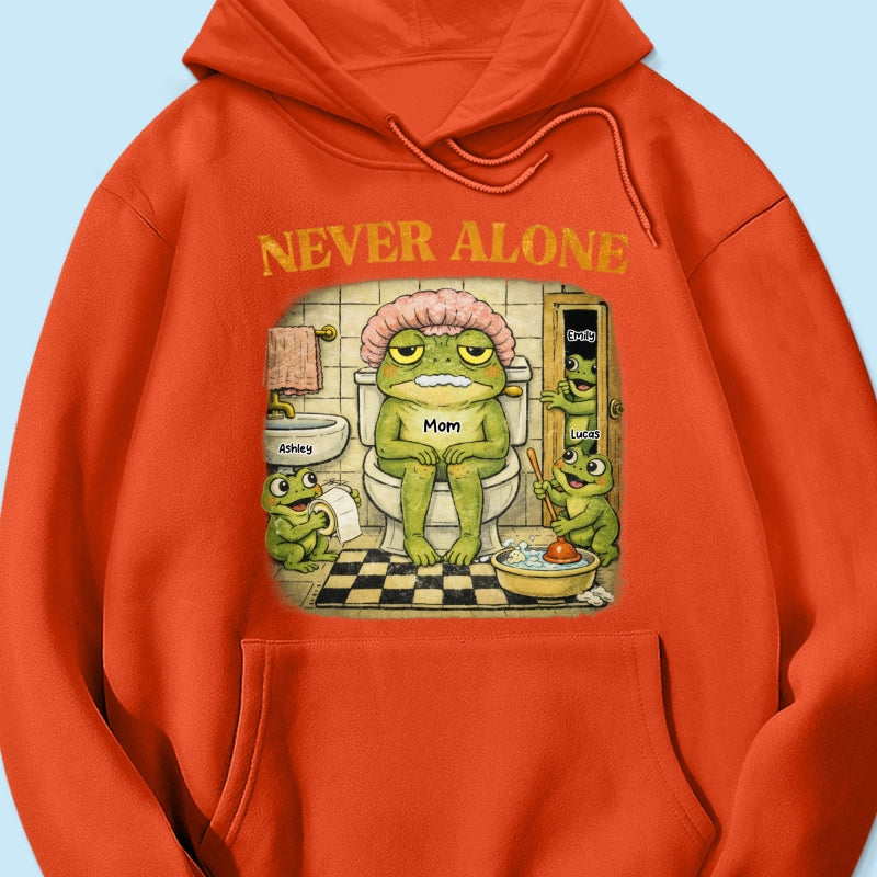 Never Alone Retro Frog - Personalized Shirt - Funny Mother's Day Gift for Mom, Wife, Mom Humor