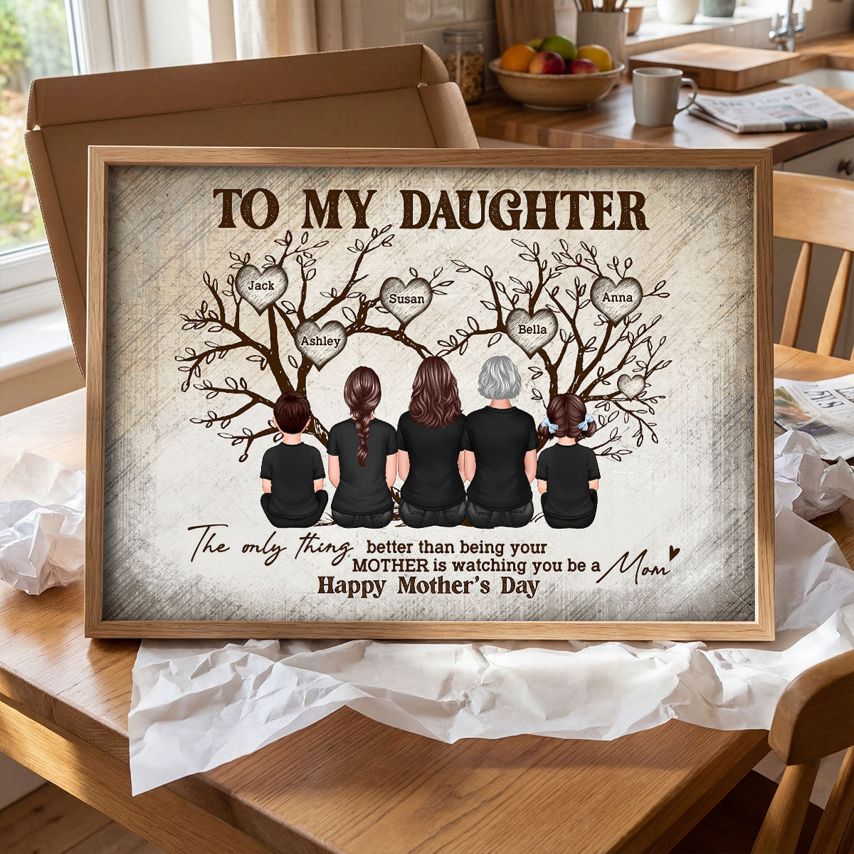 To My Daughter From Happy Mother's Day Tree Of Life - Personalized Poster - Mother's Day Gift For Daughter
