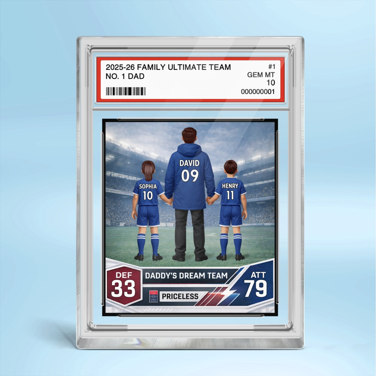 Our Match Of A Lifetime Trading Card - Personalised Acrylic Block Plaque - UK  Gift For Football Dad