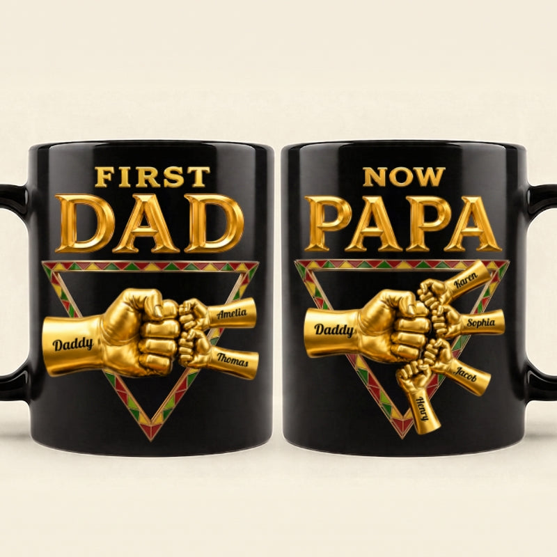 First Dad Now Grandpa - Personalized Mug - Father's Day Gift for Grandpa, Dad, Husband