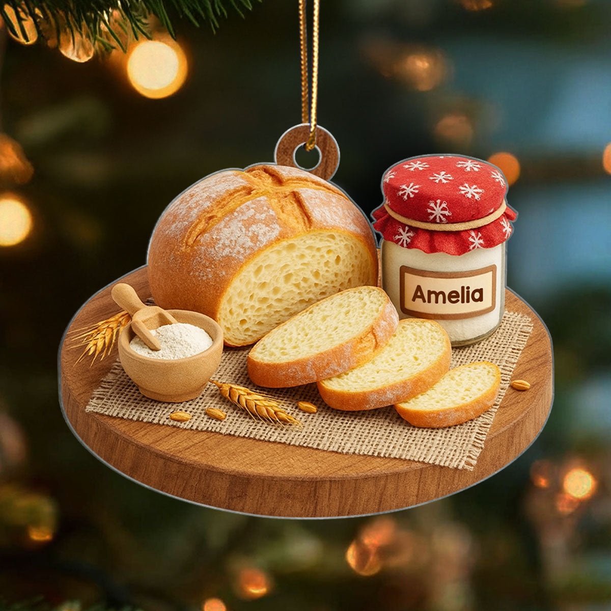 Made With Butter, Sugar and Love – Personalized Acrylic Ornament – Cute Gift for Home Bakers, Mom, Wife