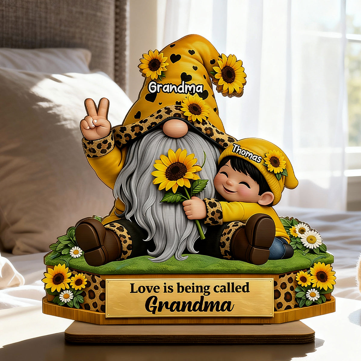 Love Is Being Called Grandma - Personalized 2-Layered Wooden Plaque - Sentimental Gift for Grandma