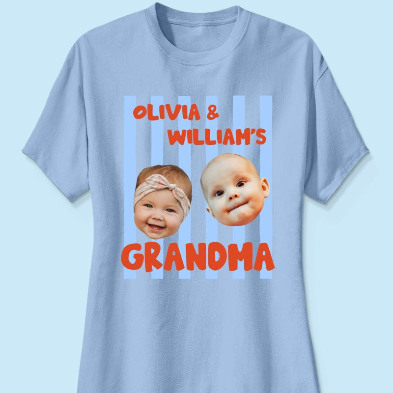 Baby Custom Photo Face Grandpa Grandama Dad Mom - Personalized Shirt