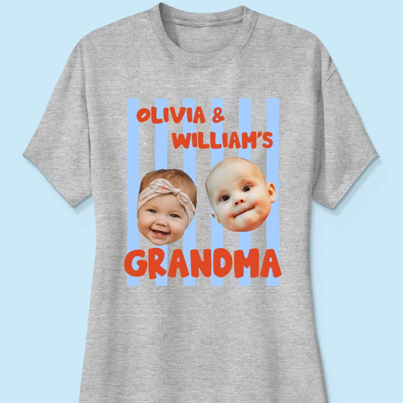 Baby Custom Photo Face Grandpa Grandama Dad Mom - Personalized Shirt