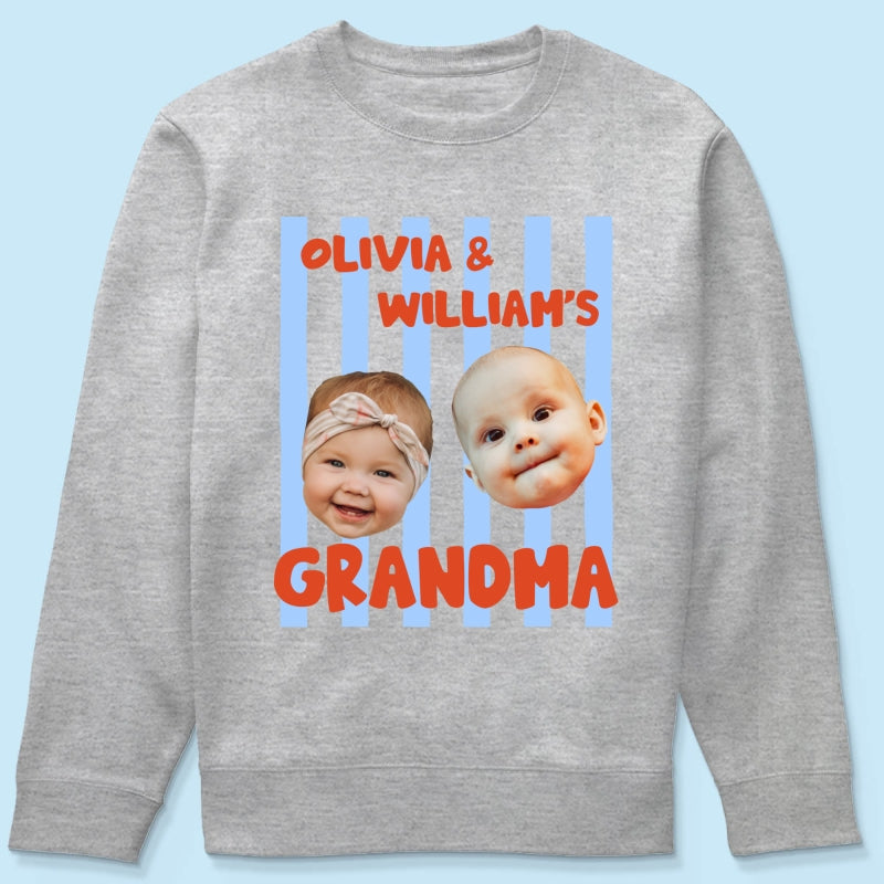 Baby Custom Photo Face Grandpa Grandama Dad Mom - Personalized Shirt