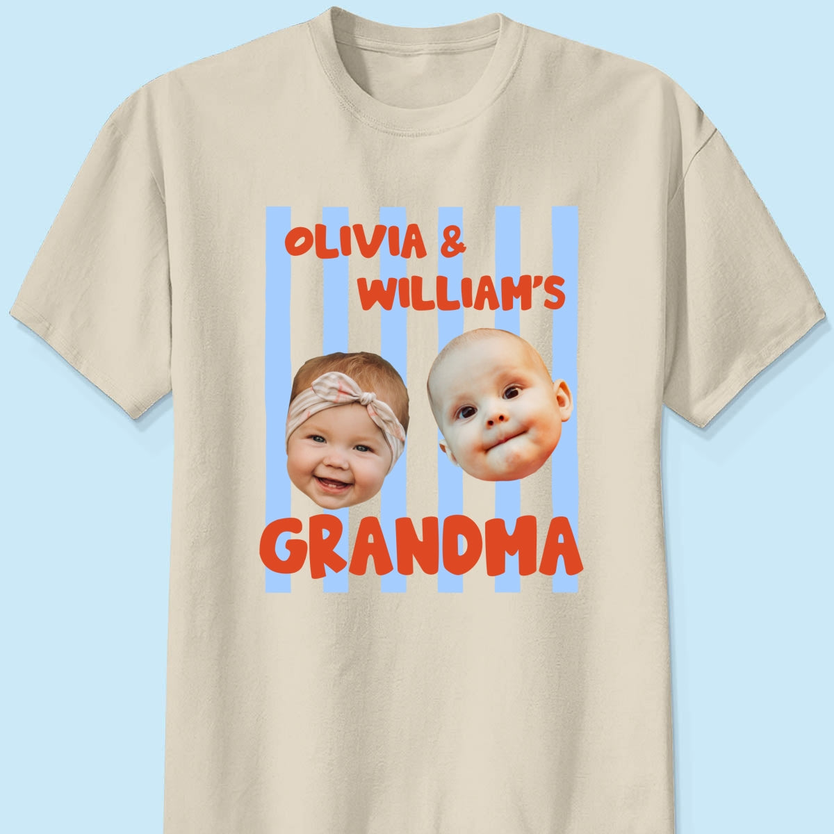 Baby Custom Photo Face Grandpa Grandama Dad Mom - Personalized Shirt