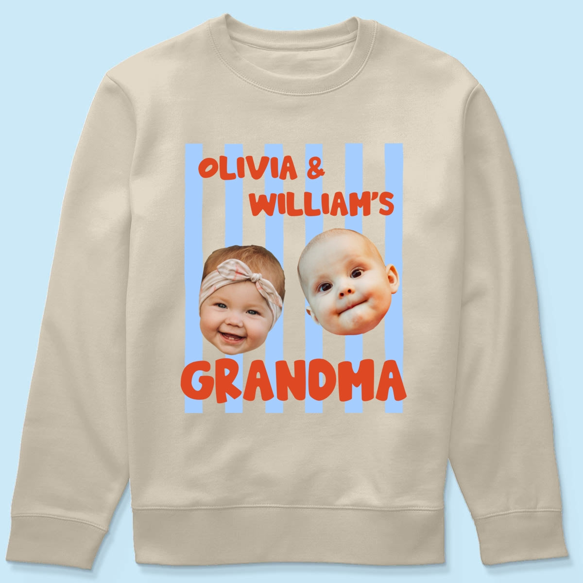 Baby Custom Photo Face Grandpa Grandama Dad Mom - Personalized Shirt