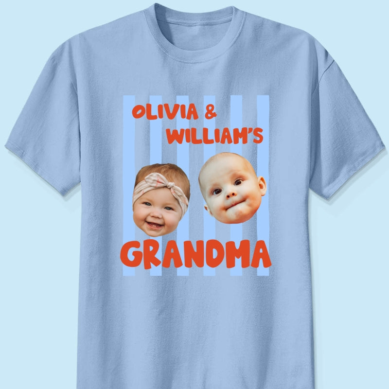 Baby Custom Photo Face Grandpa Grandama Dad Mom - Personalized Shirt