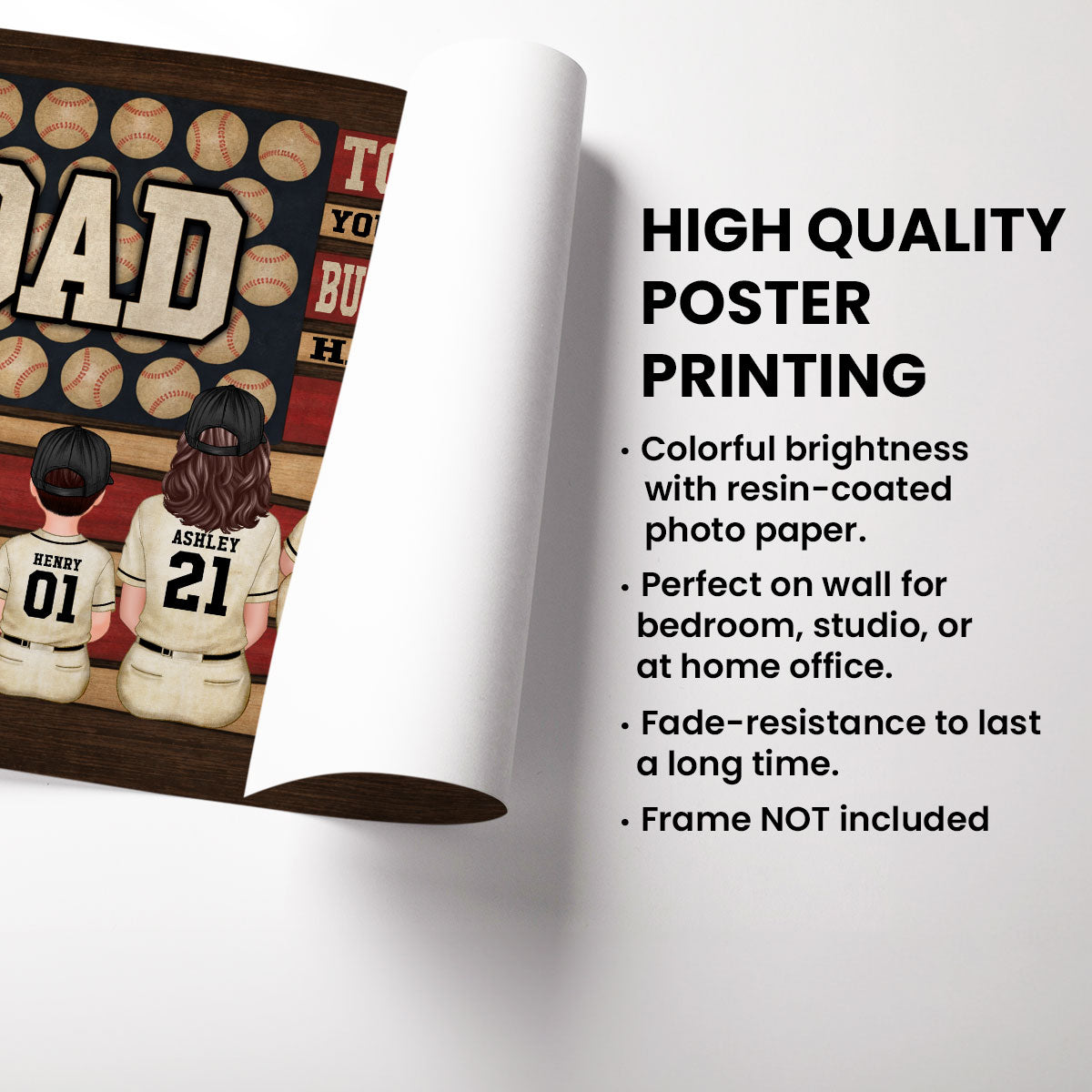 Baseball Nation Flag Dad Us You Are The World - Personalized Poster - Father's Day Gift For Baseball Dad