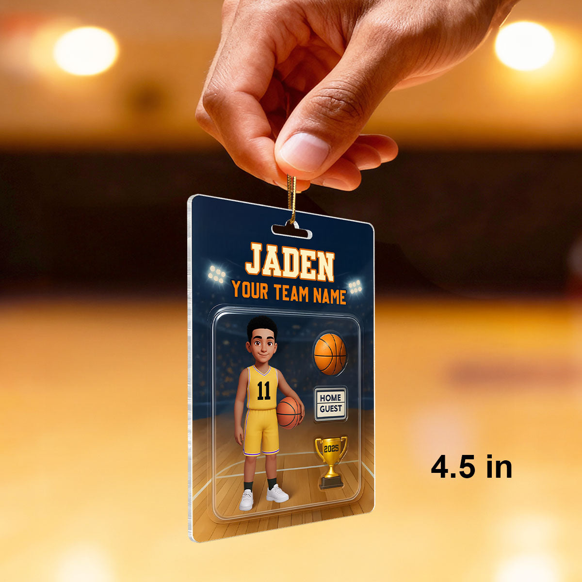 Basketball Player Custom Figure 3D Effect - Personalized Acrylic Ornament - Christmas Gift for Son, Daughter, Grandkids