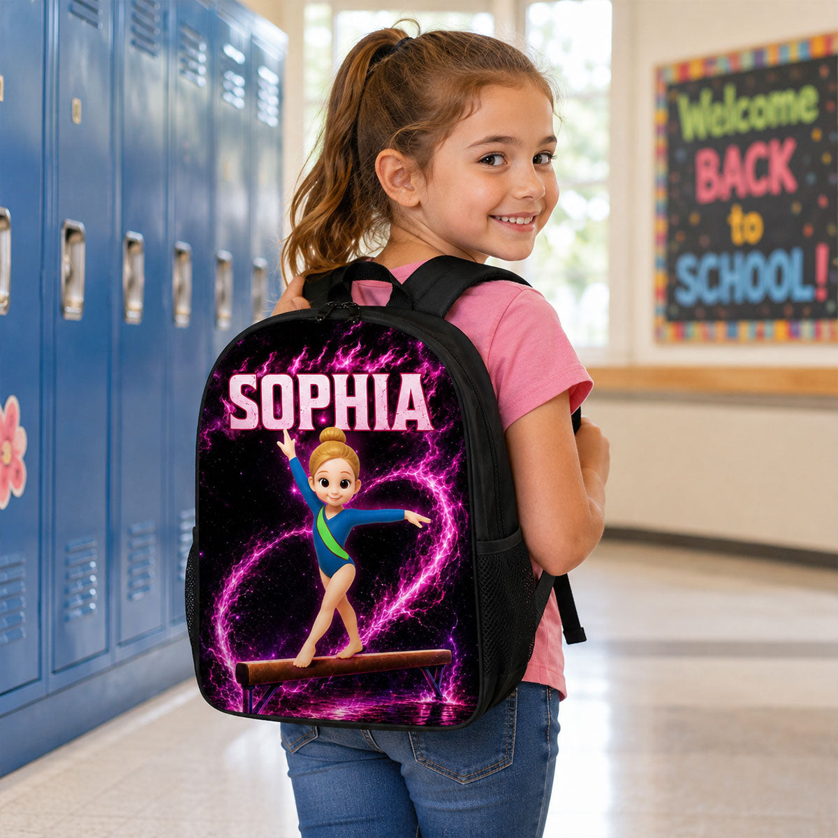 Gymnastic Trendy Design Backpack for Girls - Personalized Backpack - Back to School Gift for Daughter, Granddaughter