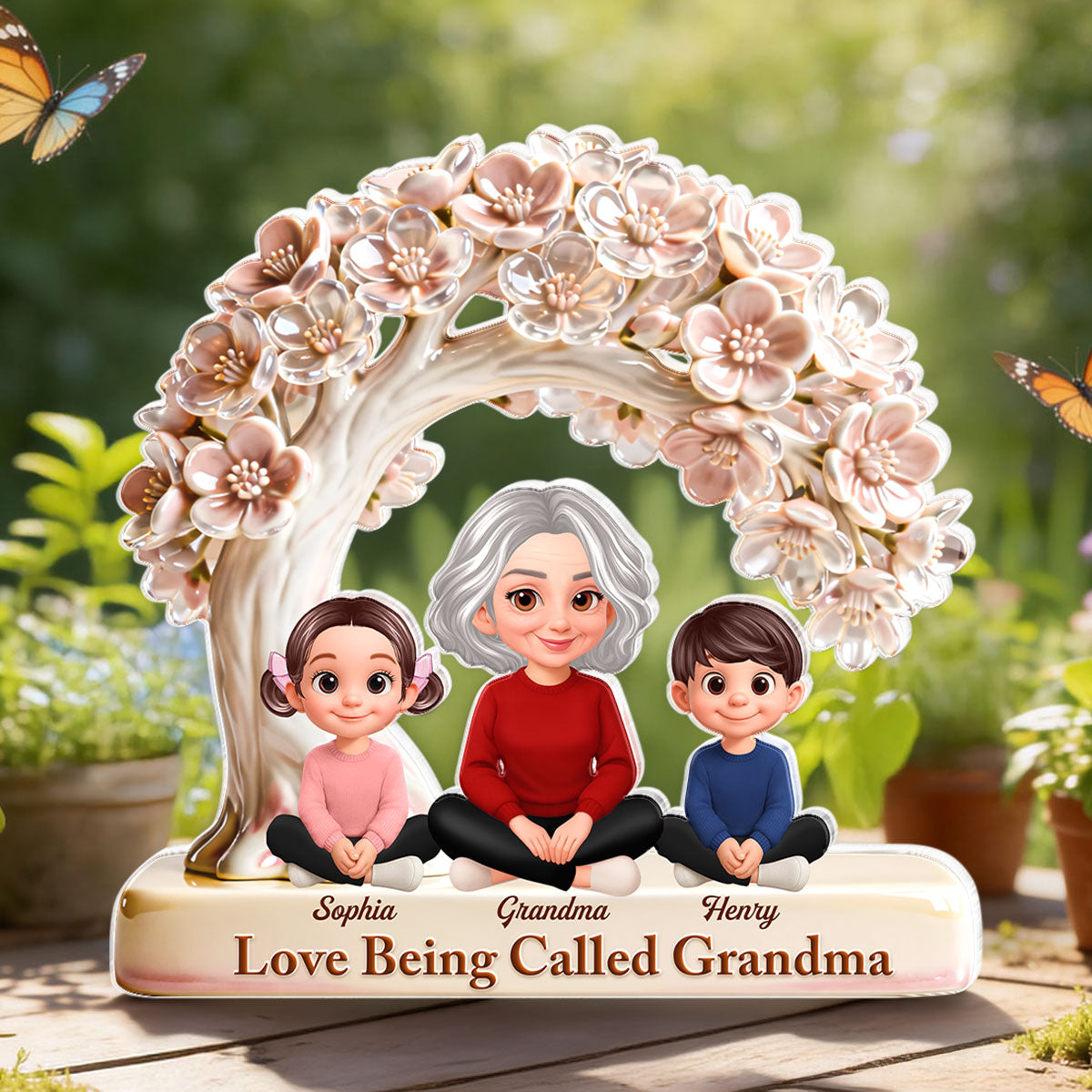 Love Being Called Grandma - Personalized Acrylic Block Plaque - Mother's Day Gift for Grandma, Mom, Wife