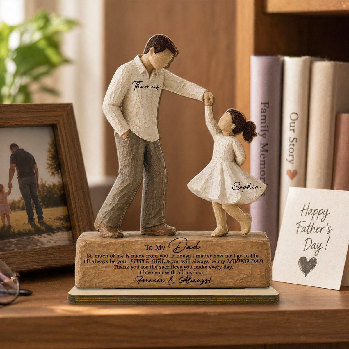 I Will Always Be Your Little Girl Father & Daughter Dancing 2D Flat Printed - Personalized 2-Layered Wooden Plaque - Sentimental  Gift For Dad From Daughter