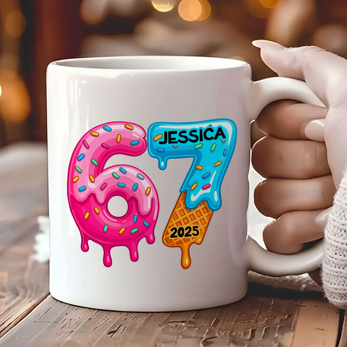 Custom Six Seven - Personalized Mug - Teen Slang Funny Tree Decor, Funny Teen Grandkid Gift