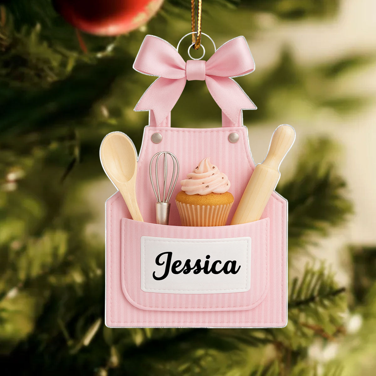 From Her Oven With Love – Personalized Acrylic Ornament – Heartfelt Gift for Women Who Love Baking, Mom, Wife